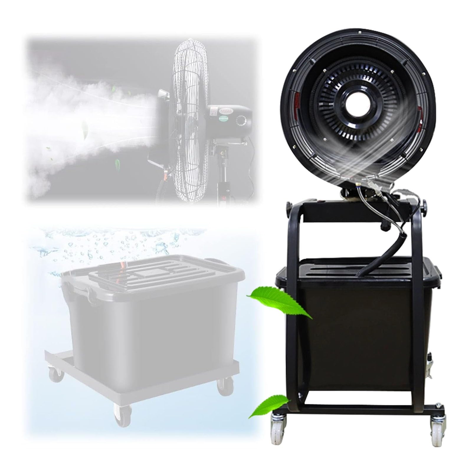 JKJZSALJ Floor Fan,Outdoor Misting Cooling Fan With Oscillation,3 Speed Settings,Includes Large Water Tank For Patio,Greenhouse,And Residential Use