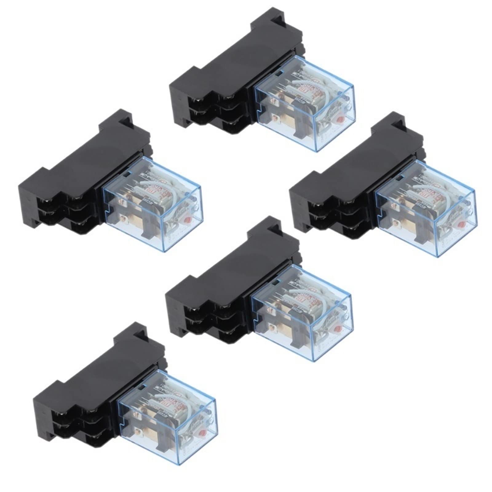 GVBAEPIEO 5set 12V 24V 36V 110V 220V 10A Coil Power Relay DPDT LY2NJ HH62P HHC68A-2Z with Socket Base