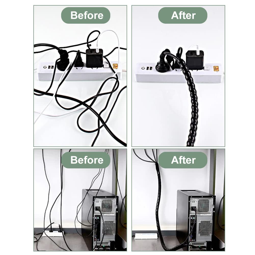 Spirale Wrap Cavo Ordine Bianco Mine Rilegatura / PC TV Casa - Foto 7