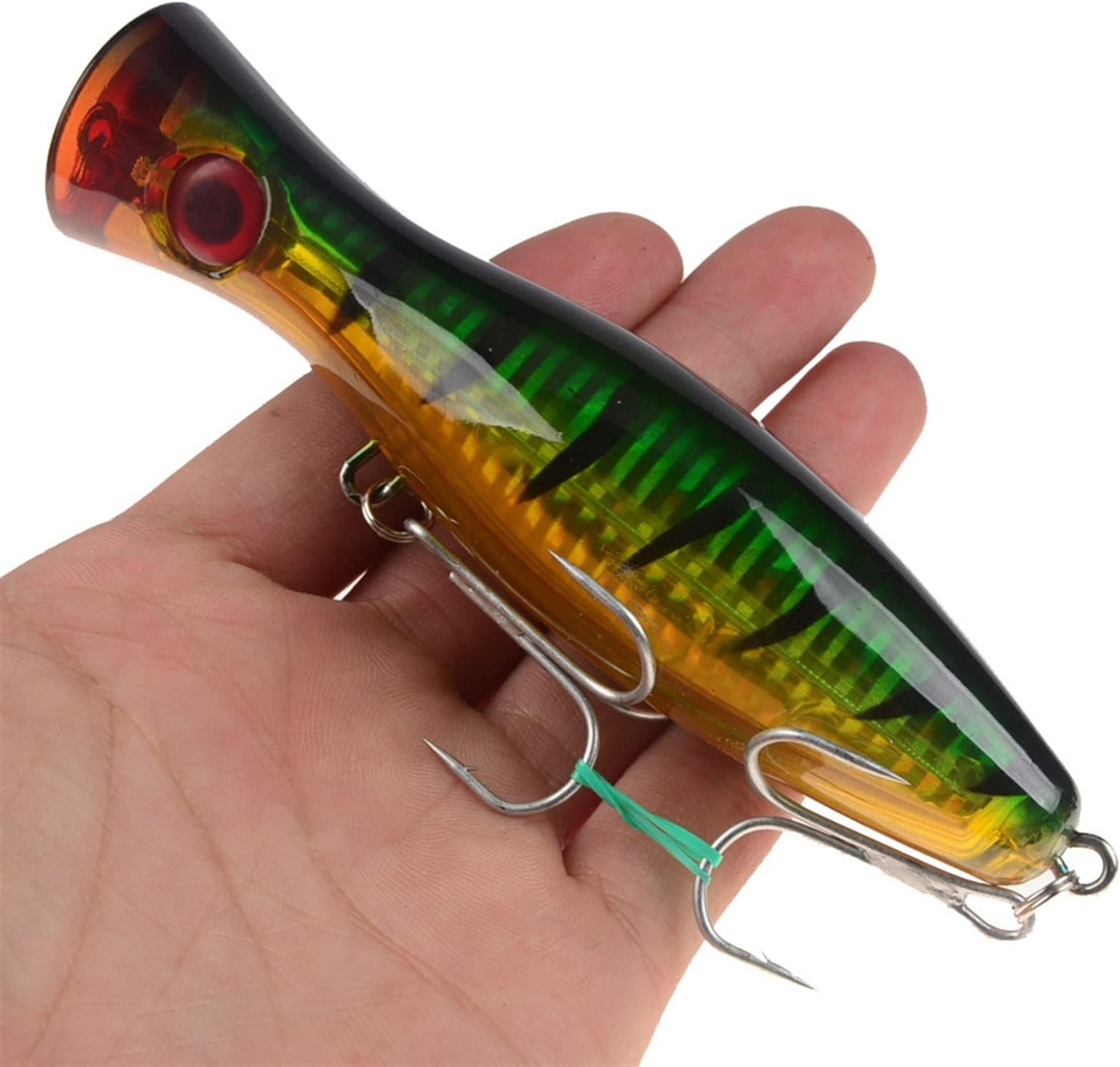 5Pcs 12cm 40g Big Popper Fishing Lure with Trident Hook Crankbait Swimbait Iscas Artificial Topwater Wobblers ABS Hard Bait Pesca Bass Carp Pike Fishing Tackle
