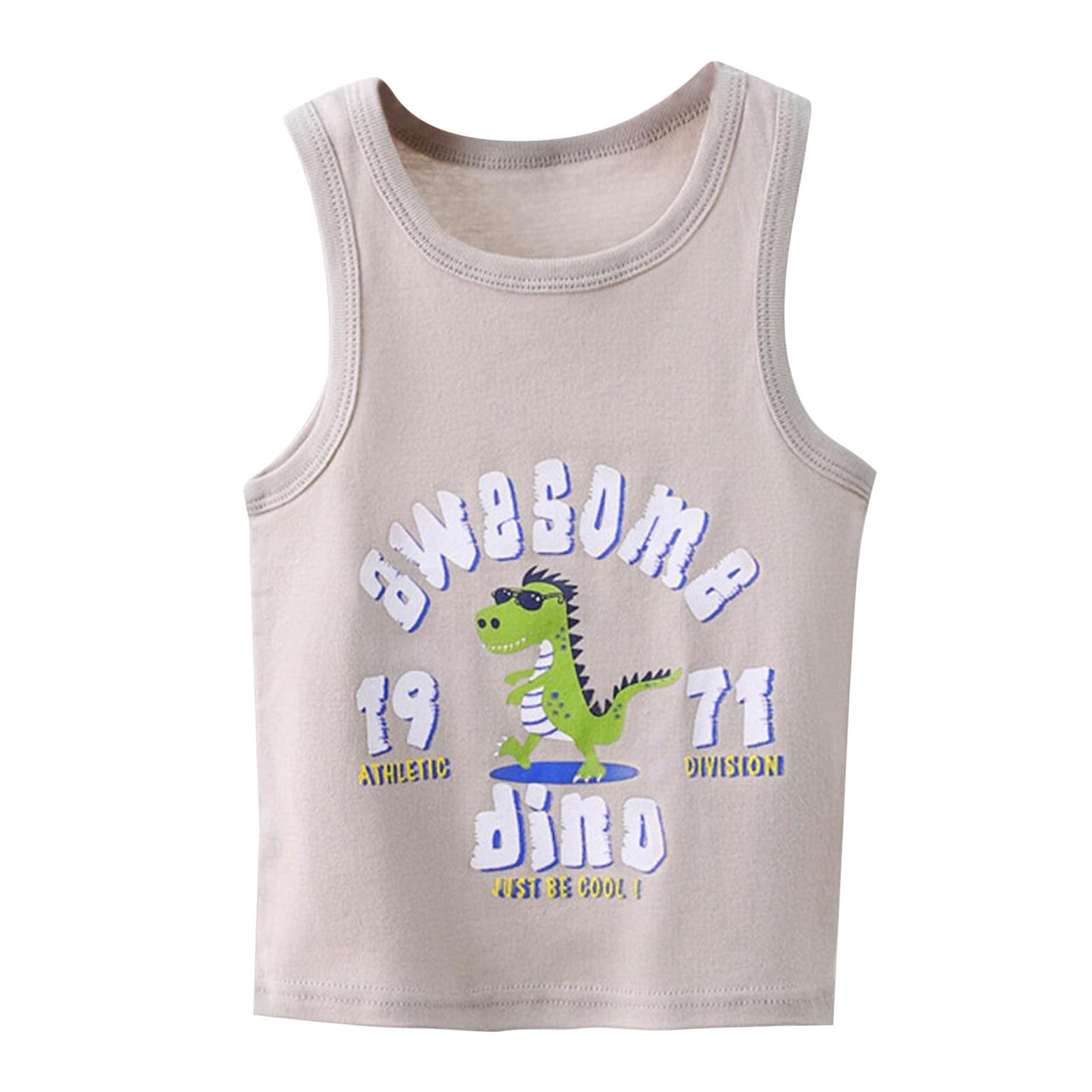 2025 - Niños de verano para niños delgados sin mangas desgaste al aire libre impresión bebé primavera desgaste básico camisa chaleco camiseta niños niños manga larga