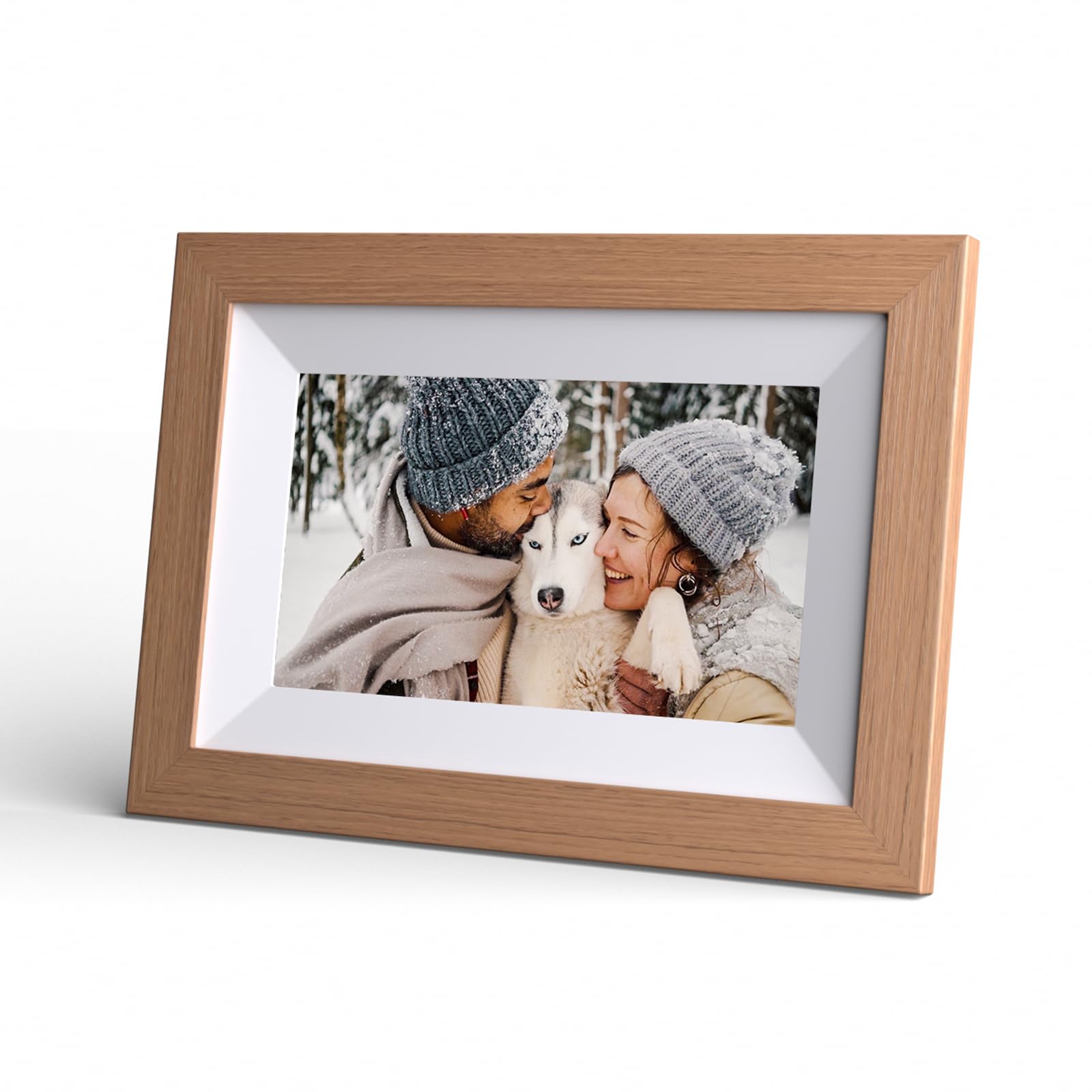 KODAK Digital Photo Frame, 7 inch, Touchscreen, WiFi enabled, Resolution 1024 * 600 16:9, Built in 32GB memory, Burlywood Frame, photo, music, video, weather, calendar, clock, alarm