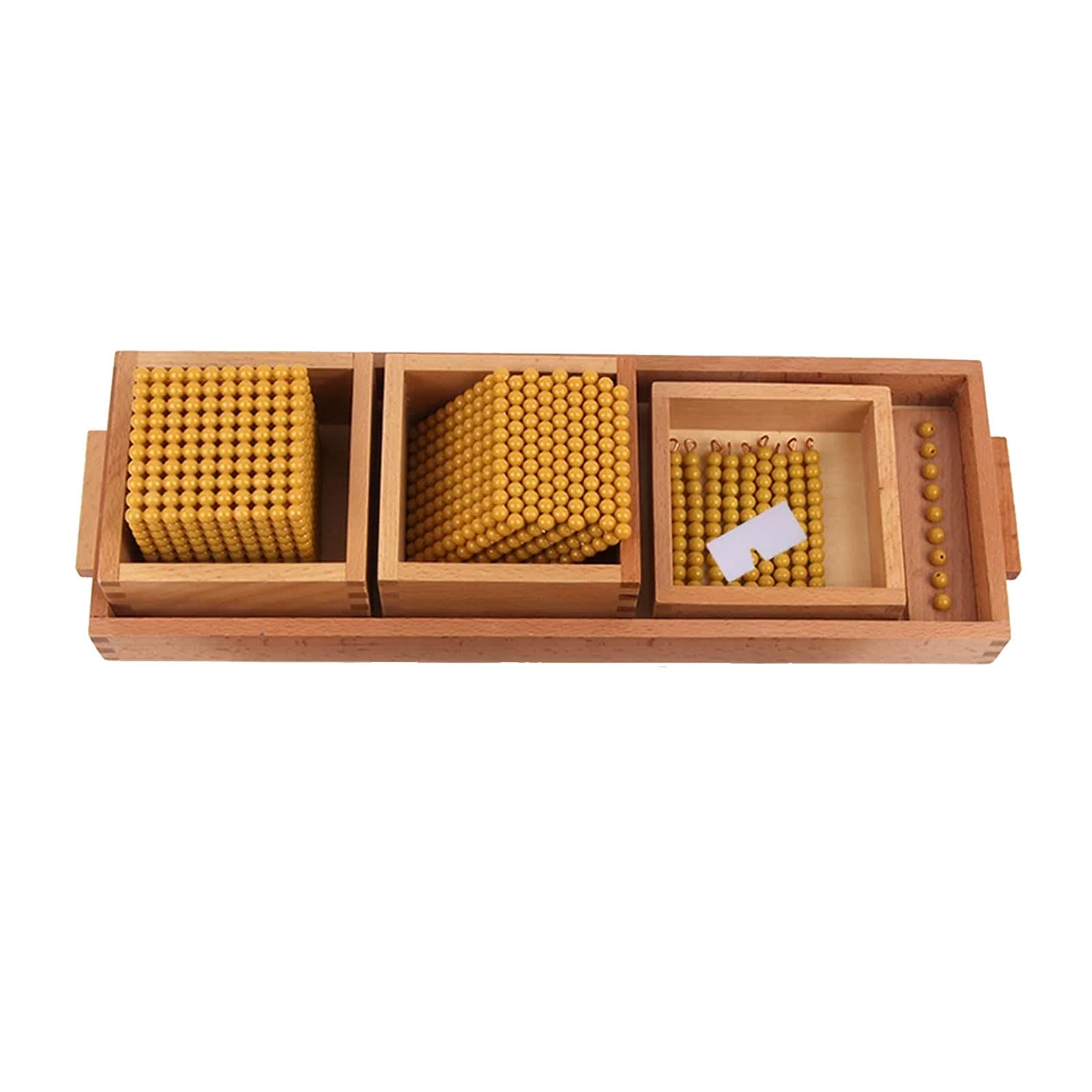 Set del Sistema Decimale delle Perle d'oro Montessori, Manipolativo Matematico in Legno per Le Cifre, Giocattolo Contatore di unità, Decine, Centinaia, Migliaia,B