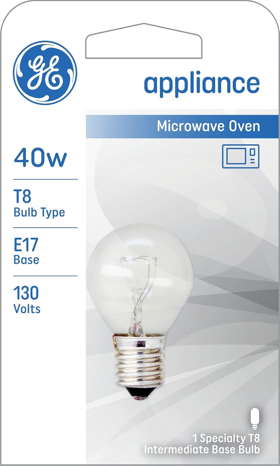 General Electric Appliance Light Bulb for Microwave Oven, 40 Watt, T8 Bulb Type
