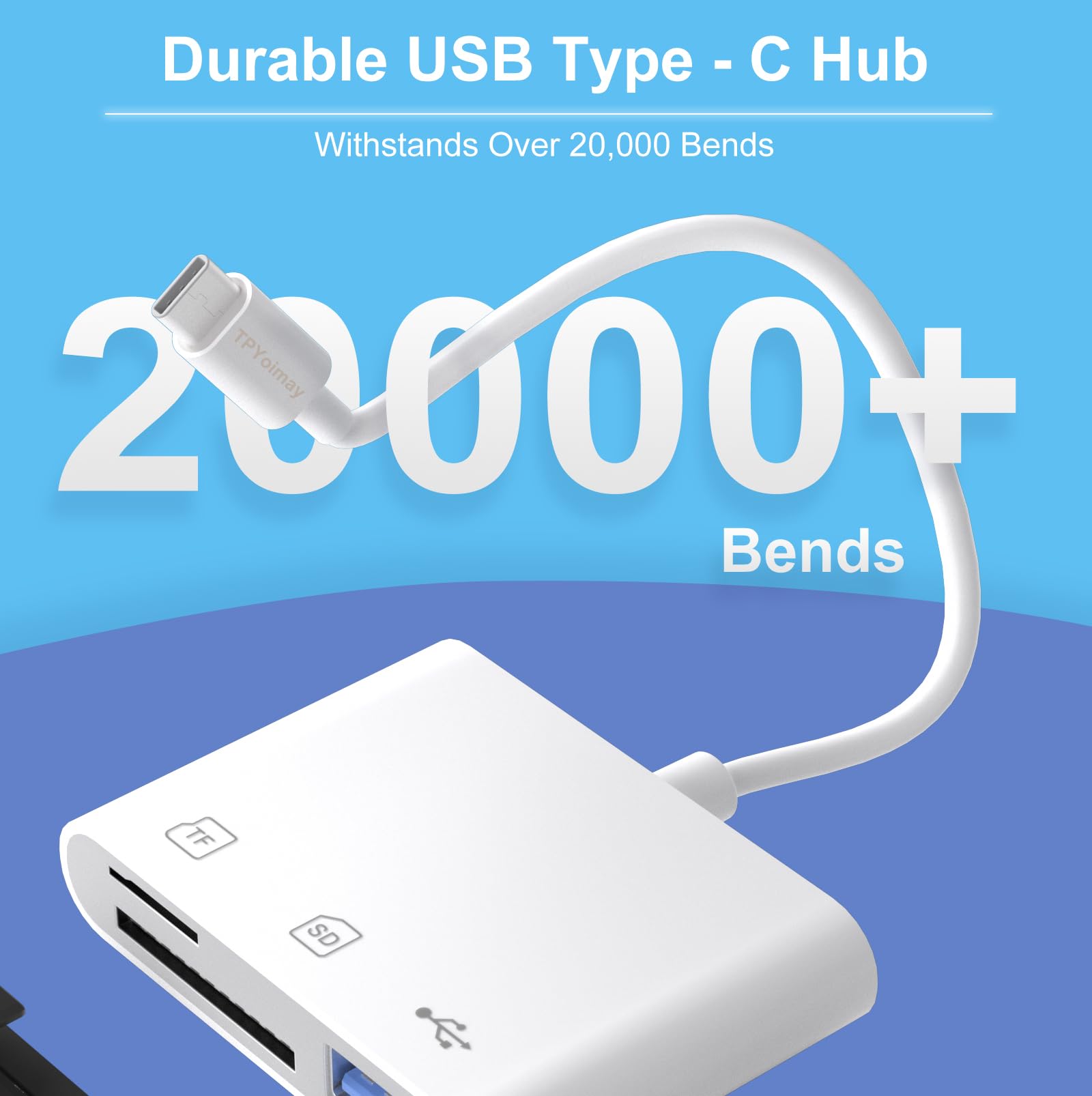 Lector de tarjetas de memoria USB C a Micro SD TF, adaptador de lector de tarjetas de cámara USB 3 en 1, compatible con iPhone 15, iPad Pro, MacBook Pro/Air, Chromebook XPS, Galaxy S10/S9 y