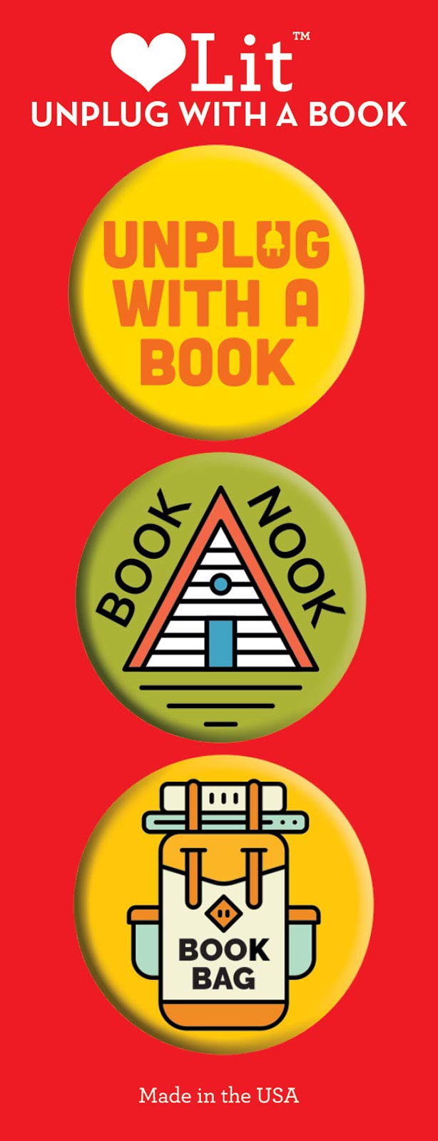 Unplug with a Book 3-Button Assortment: LoveLit