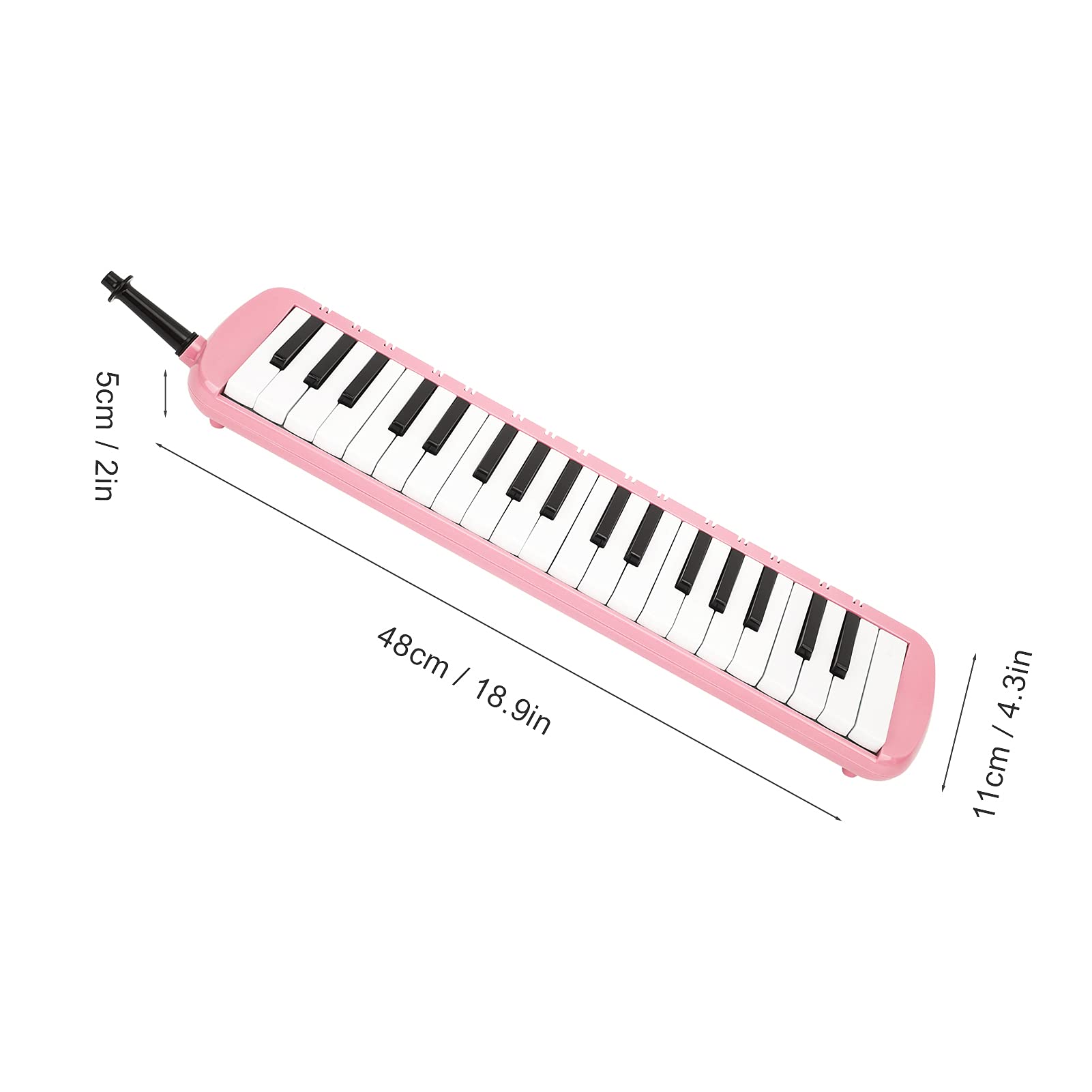 Handheld Melodica, 37 Tasten Tragbare Klaviertastatur Wind Musikinstrument Melodica Blasrohr Kit für Anfänger Professionelles Training (Rosa)