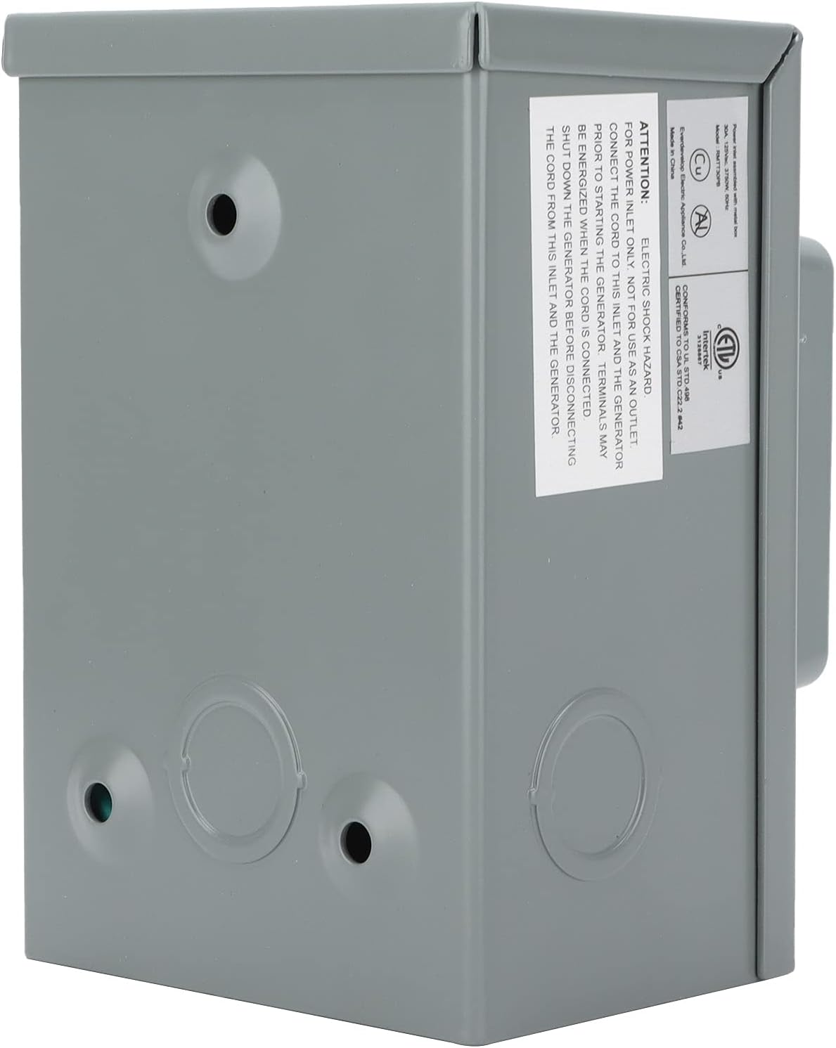 30A Generator Power Inlet Box - 3750W Weatherproof Outdoor Socket with 4-Port Access for RV, Marine, and Trailer