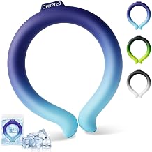 Neck Cooling Tube Sports 70% Thicker Design Cooling Neck Wrap for Hot Weather, Wearable Reusable Ice Ring Neck Cooler for Outdoor Yardwork Gym Golf Pickleball (Gradient Navy-Sky Blue)