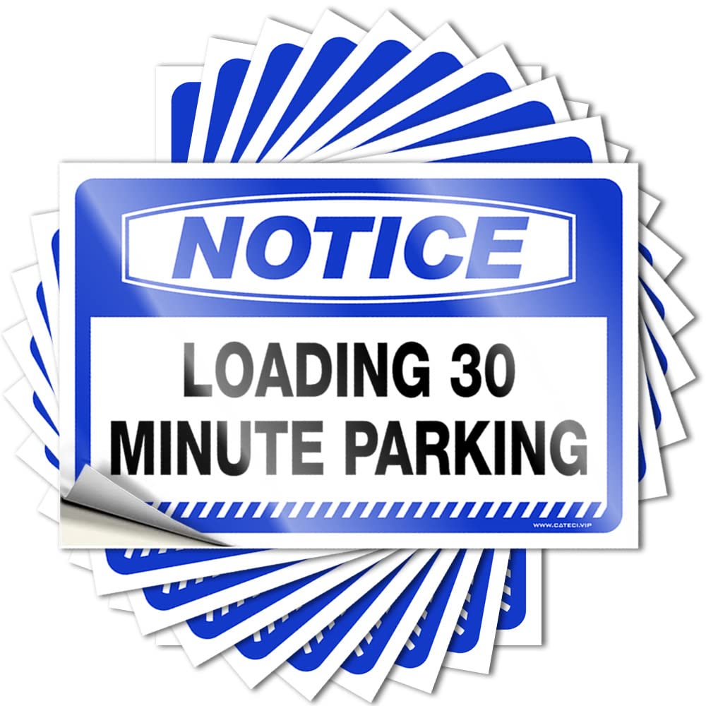 Sticker Funny Desk Decor Easy Apply | Notice Loading 30 Minute Parking Assorted Soft Area Peel and Stick(6X9CM)