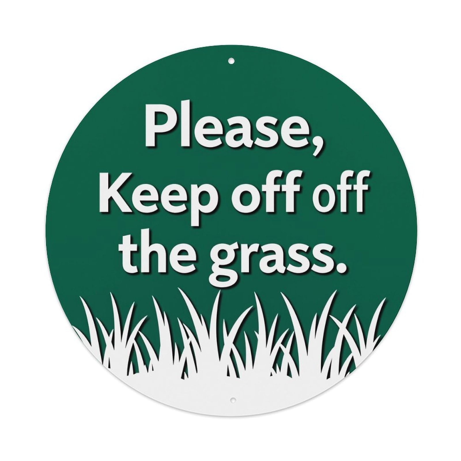 Please Keep Off The Grass Vintage Metal Tin Sign Retro Wall Decor for Home Bar Garage Cafe, Indoor & Outdoor Decorative，circle Metal Poster, 8x8 Inch