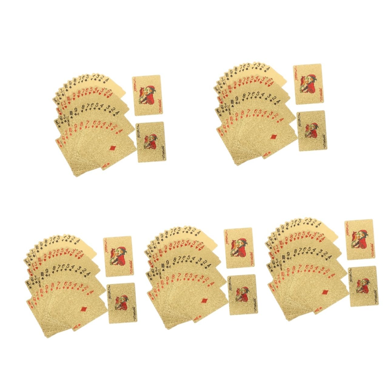 Toyvian Cartes De Poker Inoxydable avec Finition Dorée Jeu De Cartes Résistant à Eau pour Soirées Et Festivals Accessoires De Luxe pour Amateurs De Poker