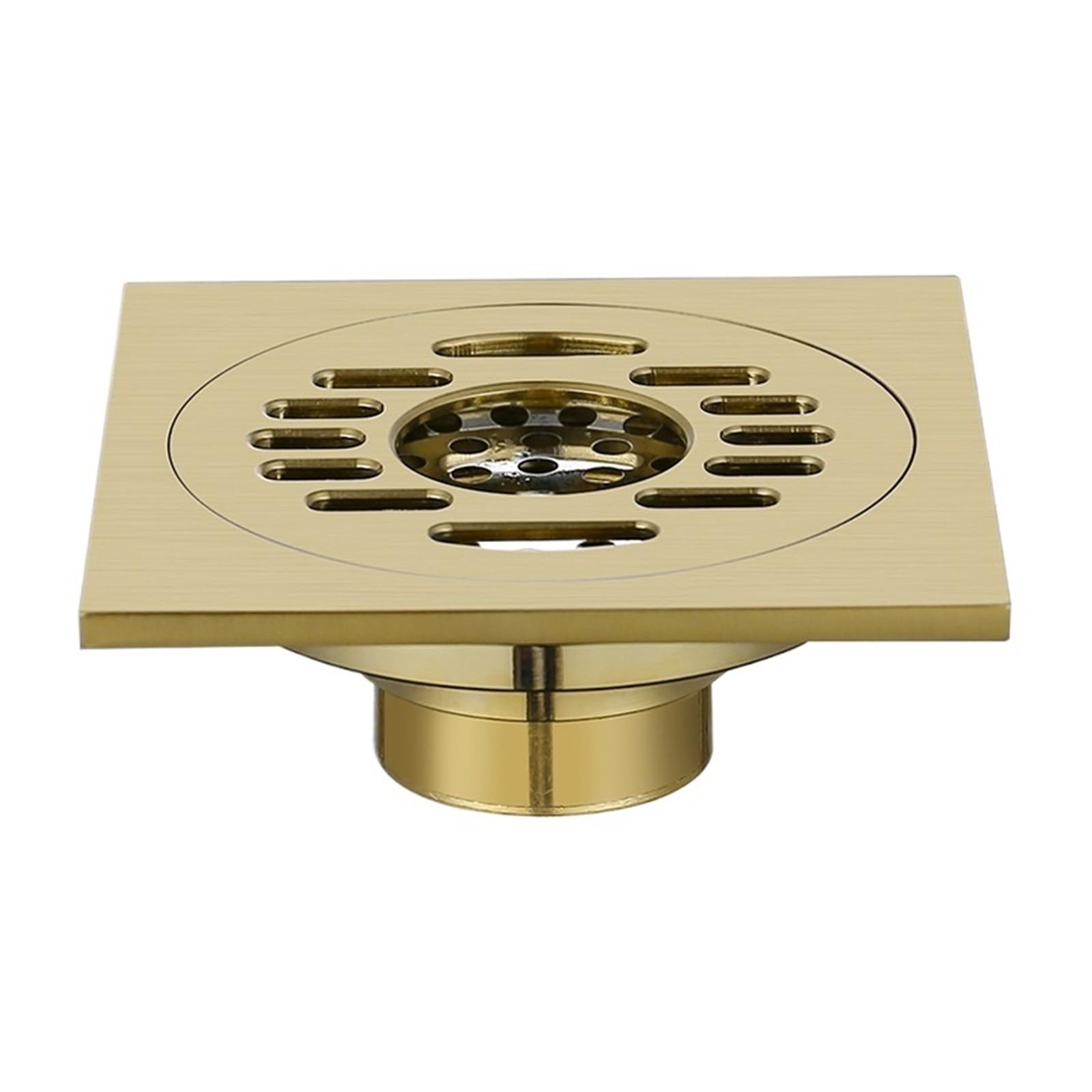 Bathroom Shower Drain Floor Waste Grates Kitchen Brass Drain Brushed Gold Shower Drainage Washing Machine Stopper(Type 1)