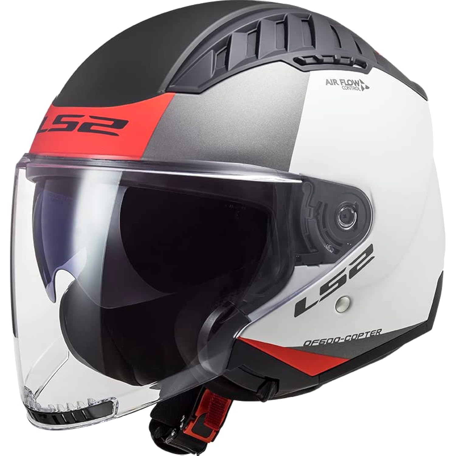 LS2, Casco Moto Jet COPTER II URBANE Matt White Red, M
