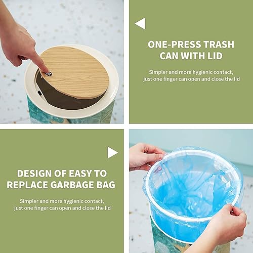 Miniatura 6 de Bote de basura silencioso con tapa abierta de 1.8 galones, polipropileno, color 7, multiusos