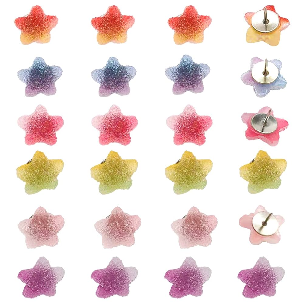 Amazon.co.jp: Voyyphixa 押しピン かわいい 画鋲 星 ハート形