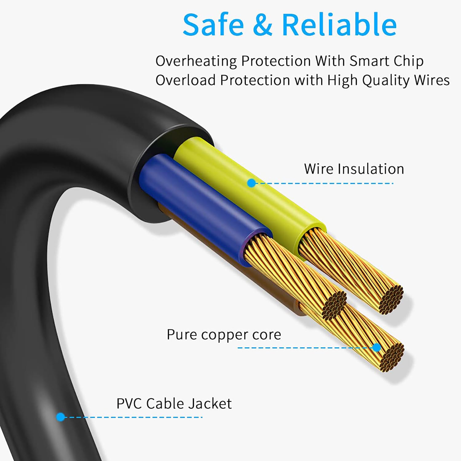 6Ft 3-Prong Power Cord For ION Block Rocker, Pathfinder, Tailgater Bluetooth Speakers & Guitar Amps - 18AWG Replacement Cable