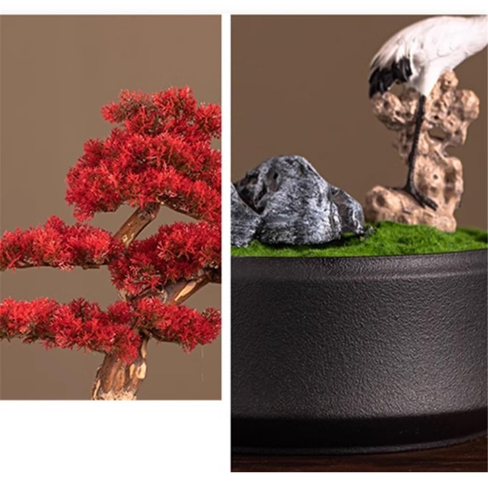Artificielle Bonsaï Bonsaï Artificiel Rouge de Style Chinois, Simulation d'entrée de Salon, décoration Verte Plante Artificielles