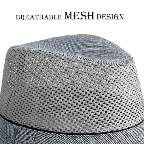 Image of Lisianthus Men's Summer Fedora Hats - Breathable Short Brim Outdoor Hat