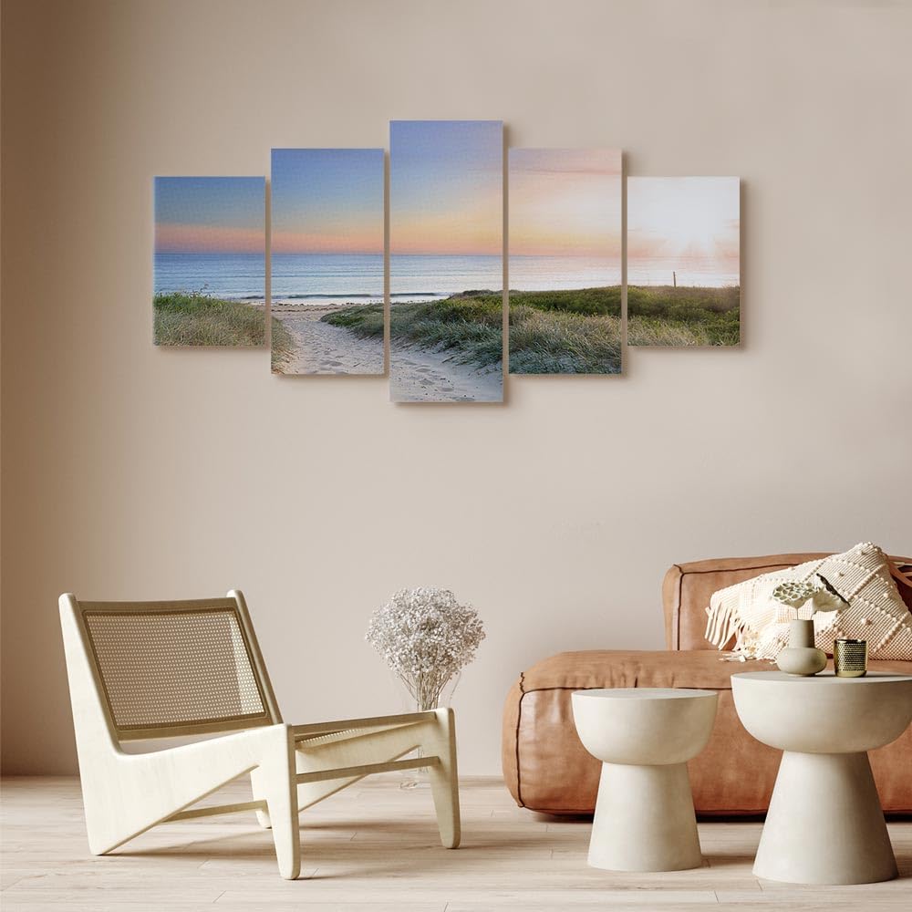 B&D XXL - Quadro 150x75 Cm 5 Pezzi - Stampa Su Tela Strutturata XXL Grande - Quadri Moderni Componibili Camera Da Letto Matrimoniale - Stampe Da Parete Arte - New York 9020099