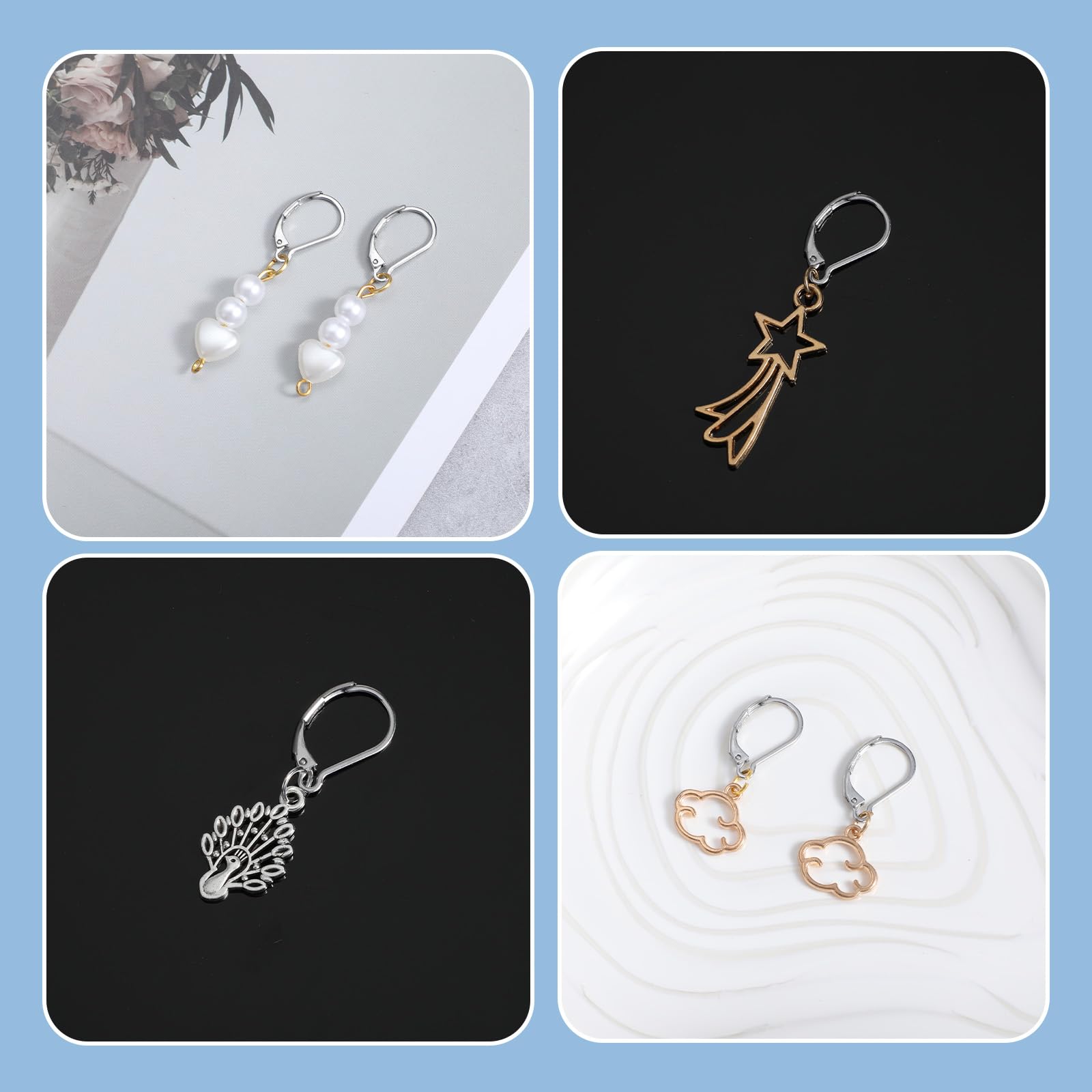 10Pcs 18K Gold Plated Lever Back Hugging Hoop Earring Findings - Jewelry Making DIY Supplies - View #11