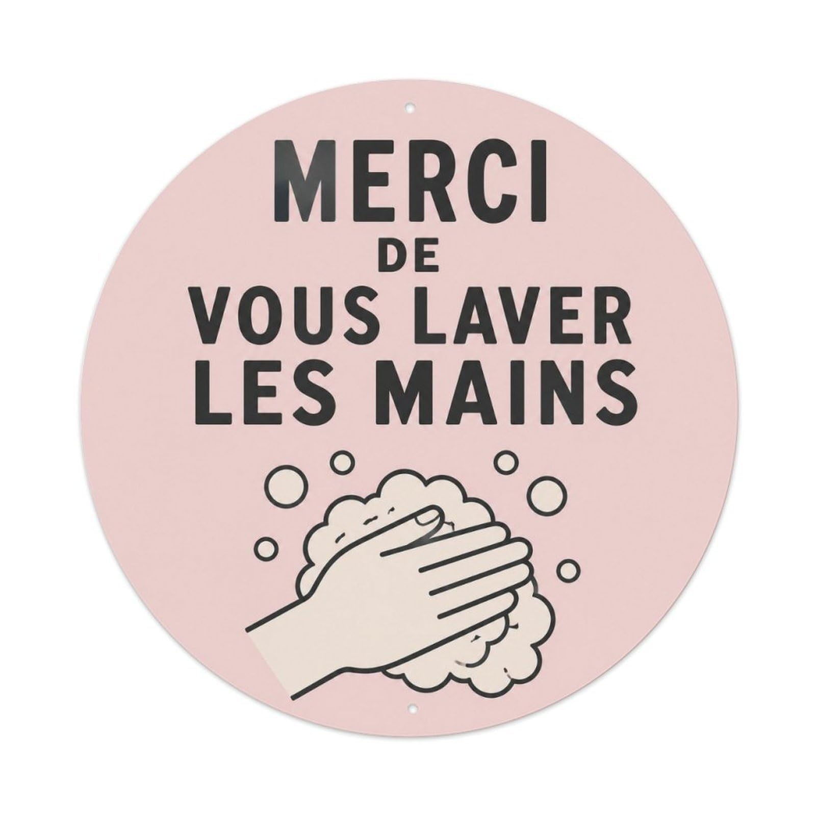 Olyhtr 8X8inch Classic Style Laver Mains Retro Warning French Traditional Typography Metal Tin Sign