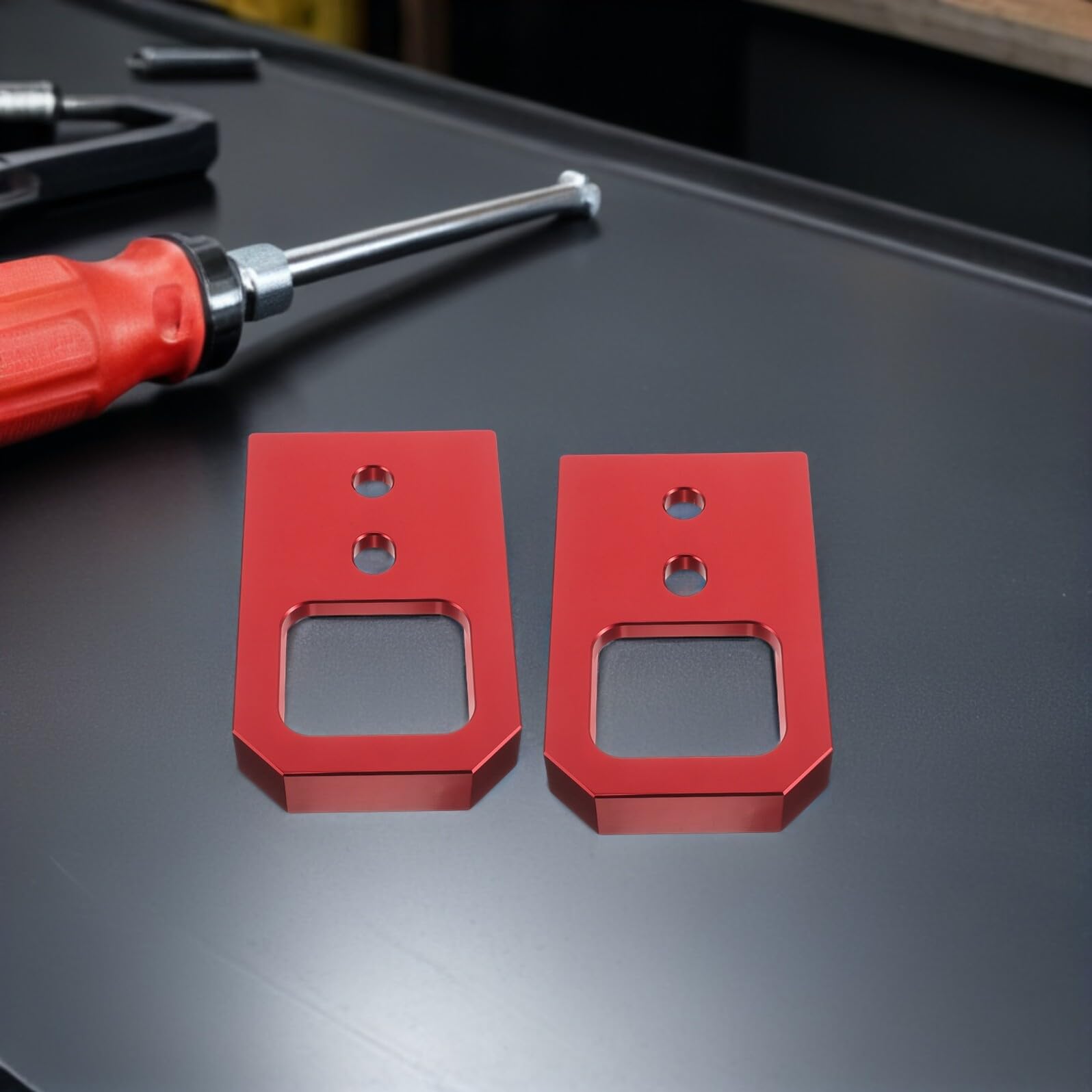 TOYANDONA Abschlepphakenadapter aus Aluminiumlegierung, Rot für Stoßstange