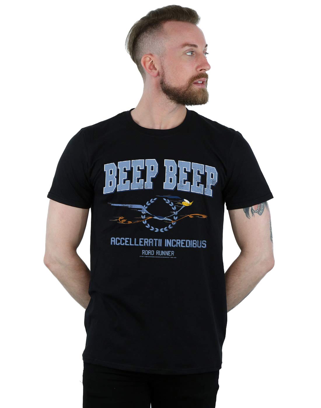 Looney Tunes Road Runner Beep Beep T-Shirt - Black - L - 100% Cotton