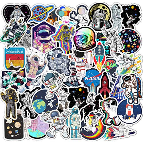 NASA Stickers for Laptop Water Bottles, 50PCS Space Explorer Galaxy Vinyl Sticker for Car Bumper Skateboard Luggage, Spaceman Spacecraft Universe Planet Sticker for Vsco Girl Boy Space Lover