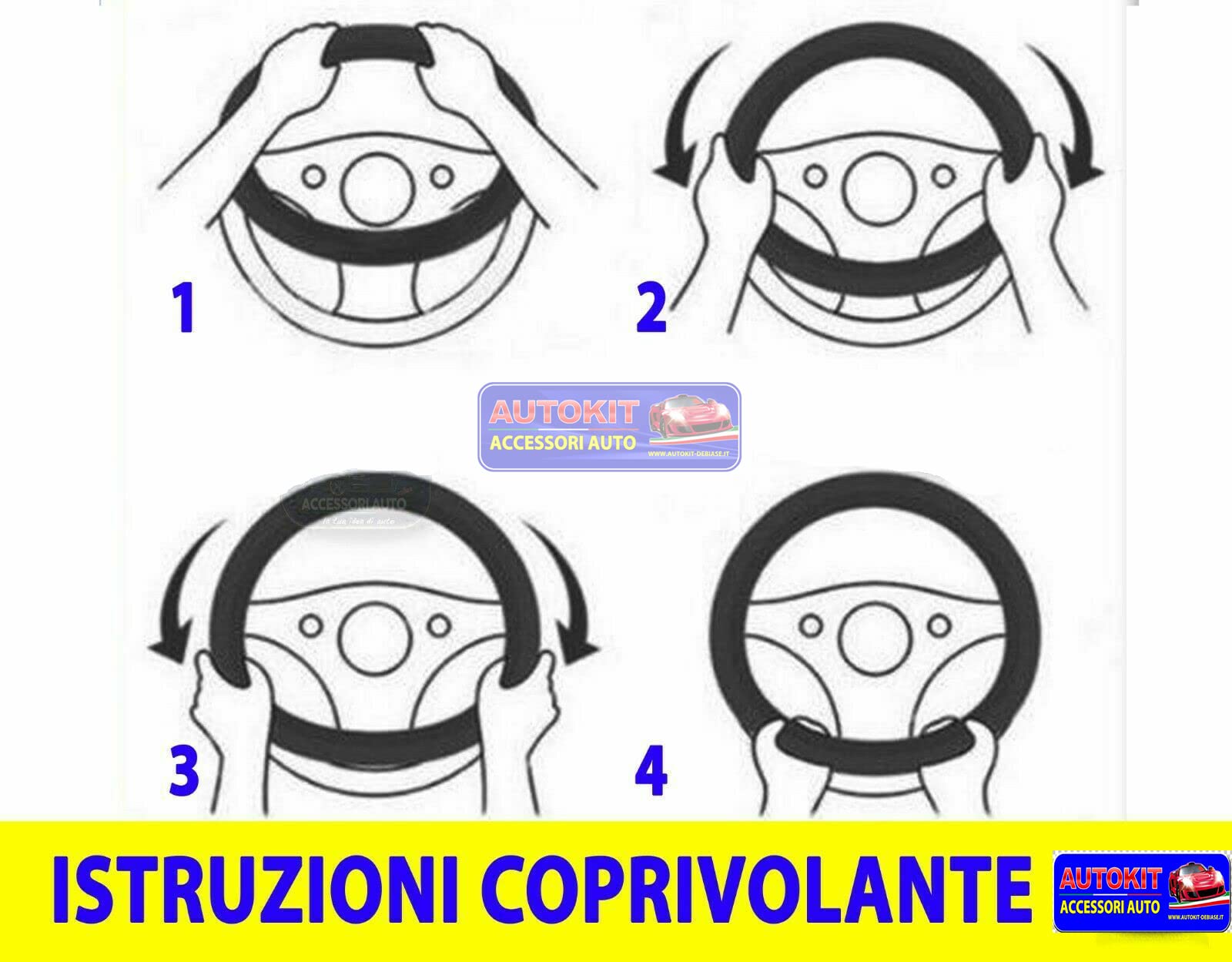 x Coprivolante Copri Volante Auto Nero Beige 37-39cm Con Presa Comfort