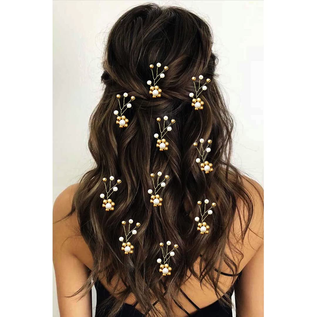 Hair Flare Pearl and Flower Beads Hair Pin/Wedding Bridal Bridesmaid Hair Jewellery Bun Juda Hair Pin || Hair Accessory - 2503, Pack of 5 (B0BTDFH95T) Amazon Price History, Amazon Price Tracker