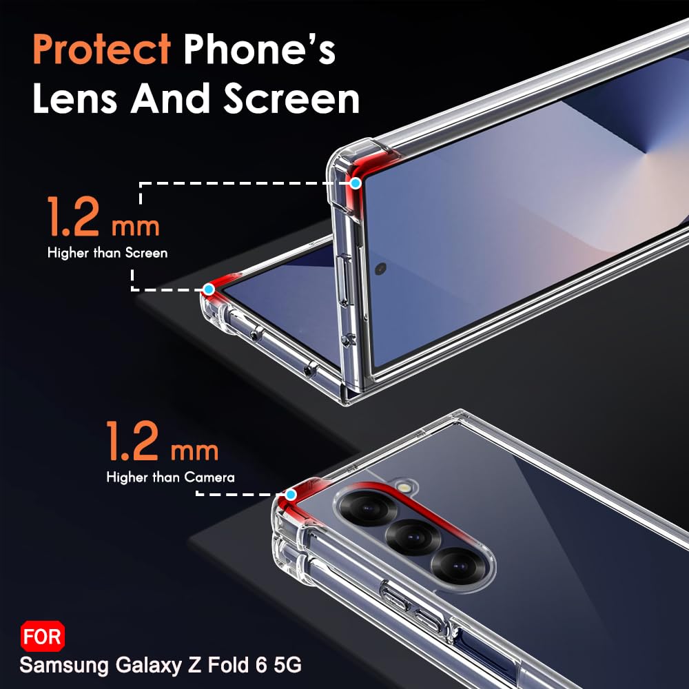 TheGiftKart Crystal Clear Back Cover Case for Samsung Galaxy Z Fold 6 5G | Shock Proof 360° Protection | Hard Clear Back Cover Case for Samsung Galaxy Z Fold 6 5G (PC & TPU, Transparent Bumper) — Amazon image 4