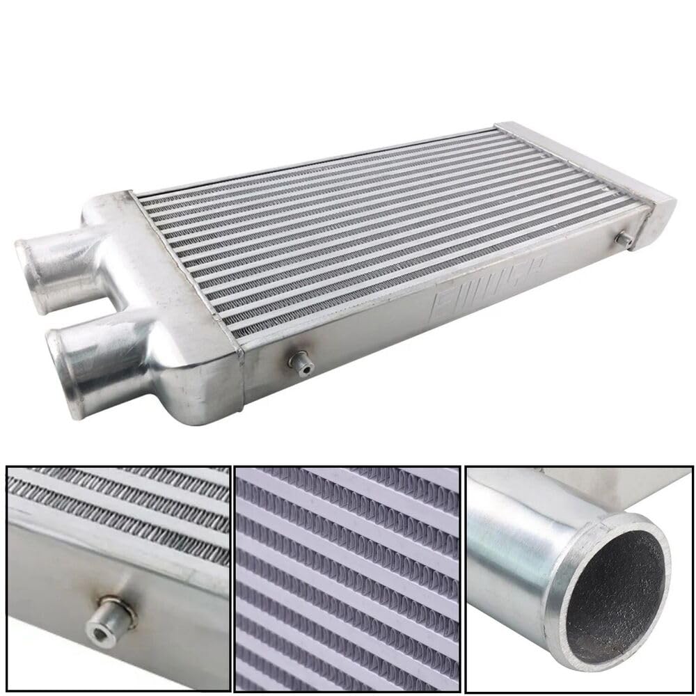 r Zestaw przewodów intercoolera 3-calowe wejścia/wyjścia 600 X 300 X 76 po tej samej stronie Chłodnica intercooler Intercooler do turbiny | Zamontuj zestaw aluminiowej chłodnicy płytowej Turbo Intercooler