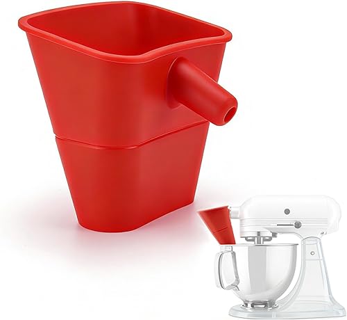 Silicone Flour Funnel for Kitchen Aid Mixer Wide Mouth Anti Splash Kitchen Funne