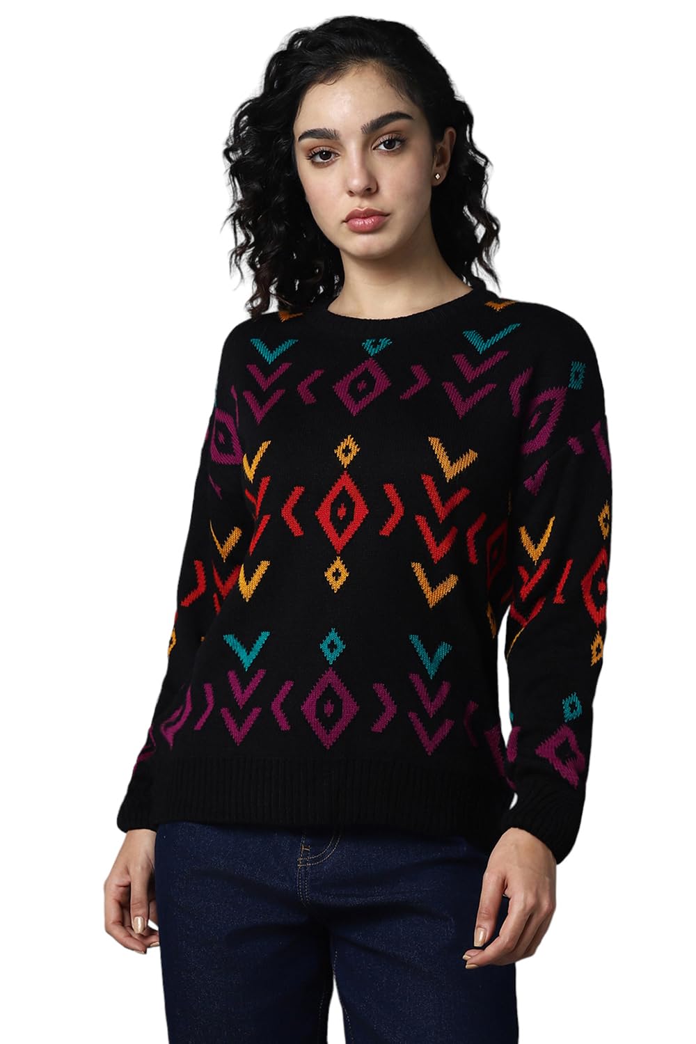 HIGH STAR Women's Acrylic Classic Pullover Sweater