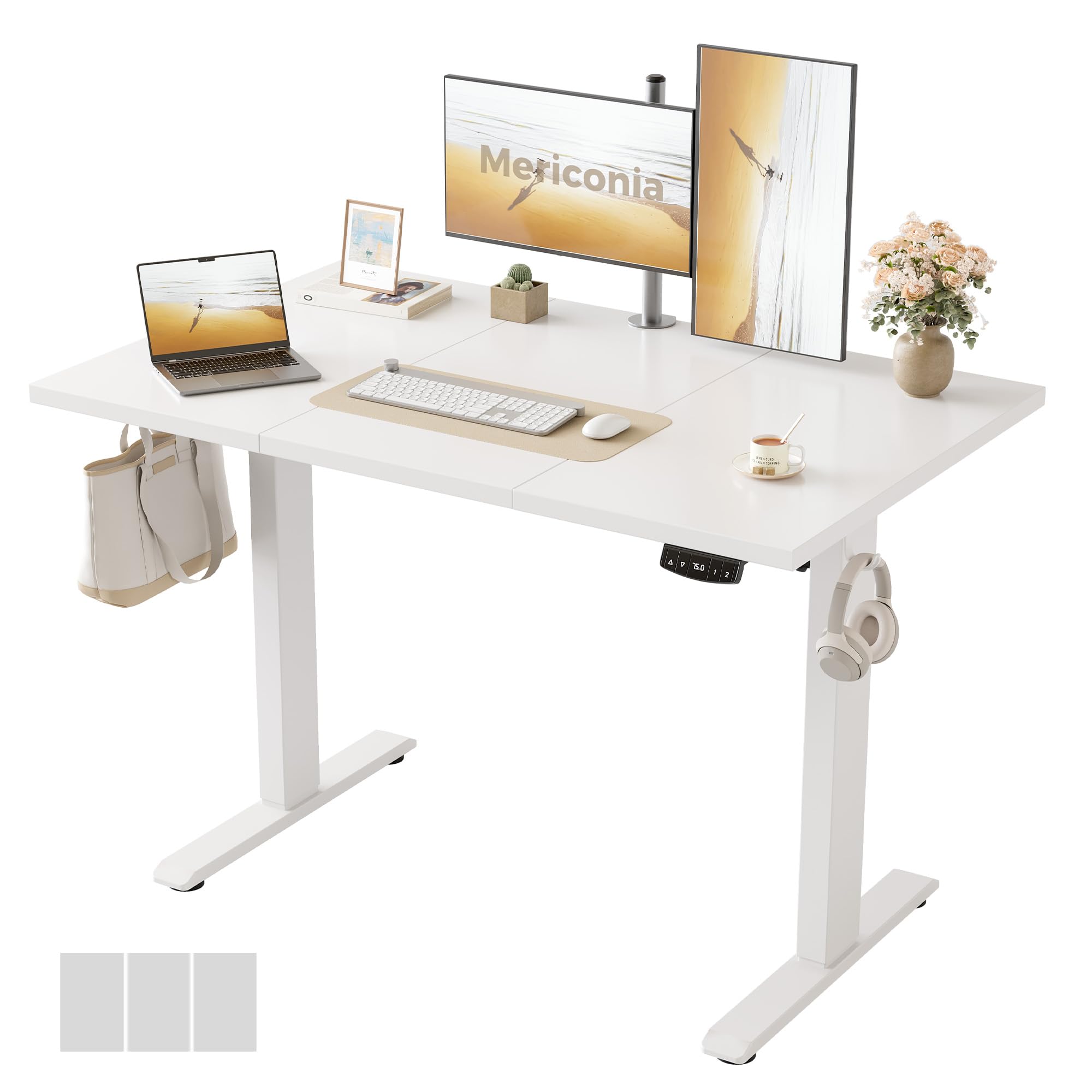 Mericonia Standing Desk, 2 Memory Buttons for adjust height, 120x60, Blcak