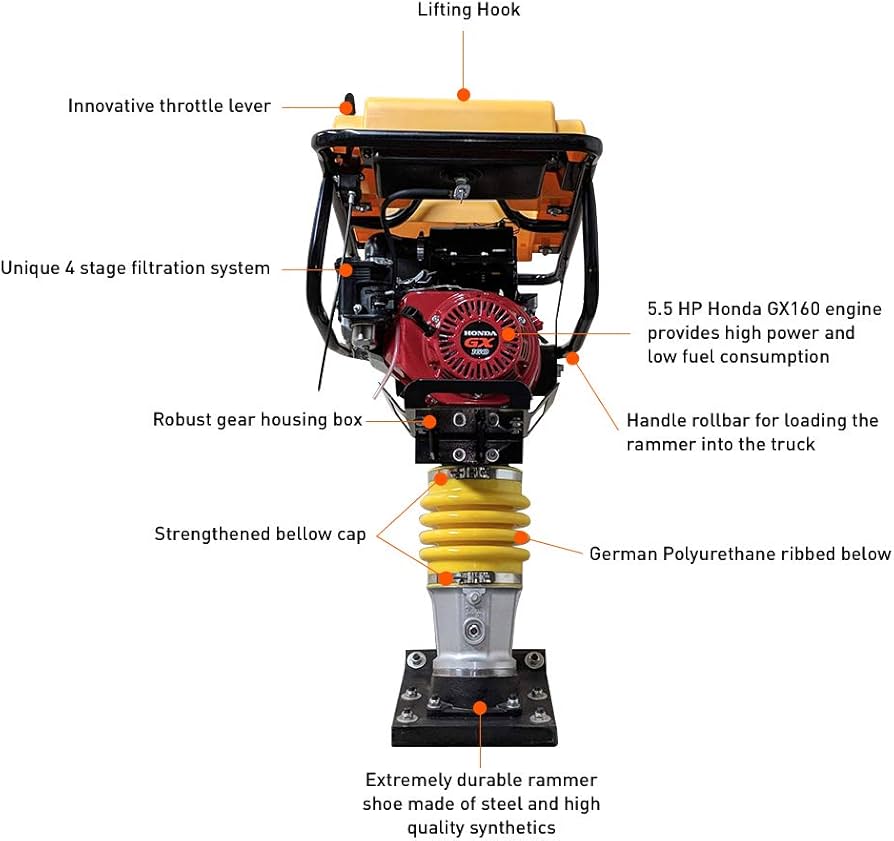 スラッシャー コブリン森口 TMICS Amazon.com: HOC GTR80 GX160 5.5 HP Jumping Jack Tamping Rammer