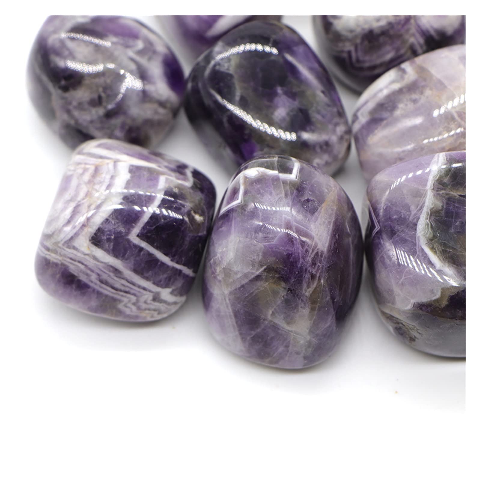 Amethyst Rohstein Natürliche Amethyst Quarzkristalle und Heilsteine Trommelbecher Mineral-Spexte Edelsteine Home Aquarium Dekoration (Color : Amethyst, Item Diameter : 500g)
