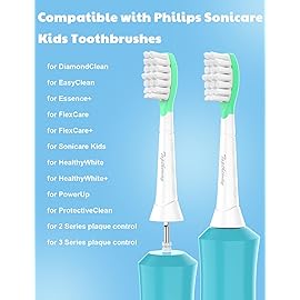 Toptheway Kids Toothbrush Heads for Philips Sonicare: Kids 7+ Standard Sonic Replacement Toothbrush Heads Compatible with Philips Sonicare, Pink Girl Green Boy 8 Pack