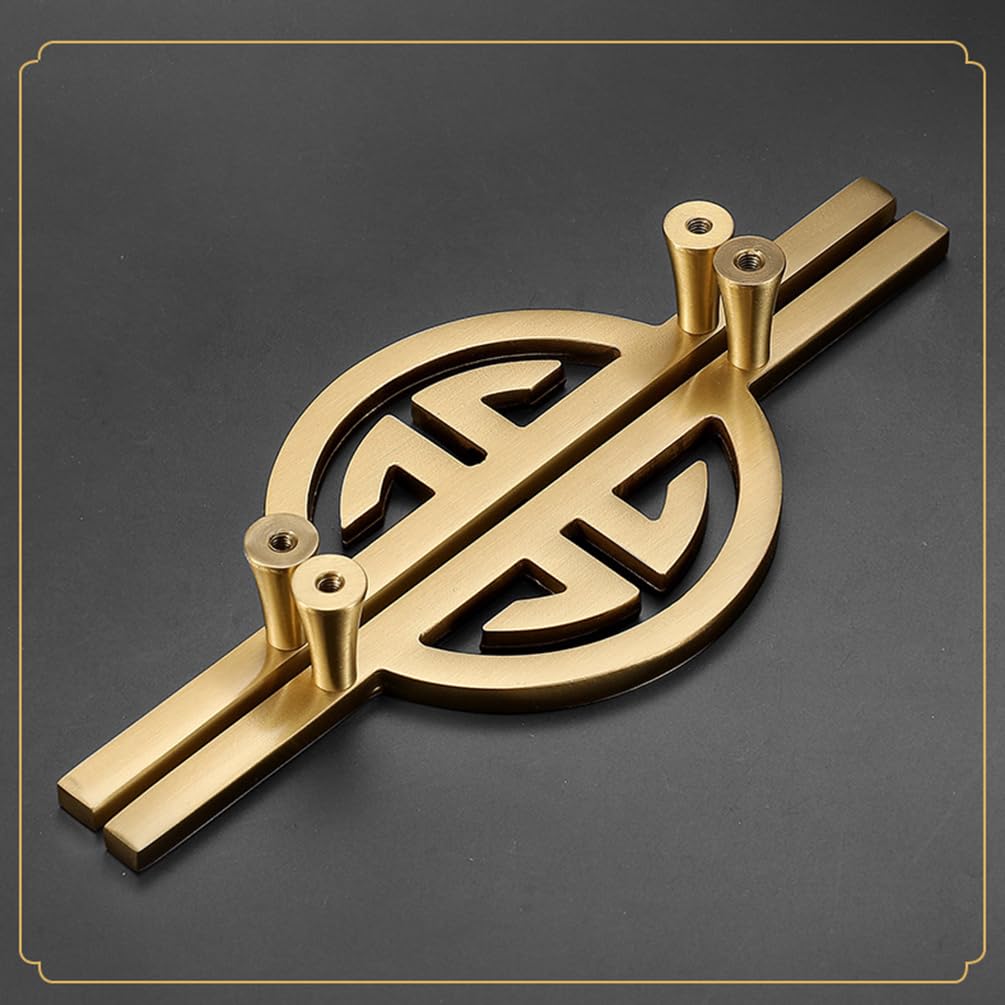 Maniglie per armadi in ottone Oro, Maniglie for armadietti da cucina, spaziatura tra i fori dorati, 96 mm/128 mm, confezione 2, in ottone massiccio(Hole spacing: 96mm/3.8in)