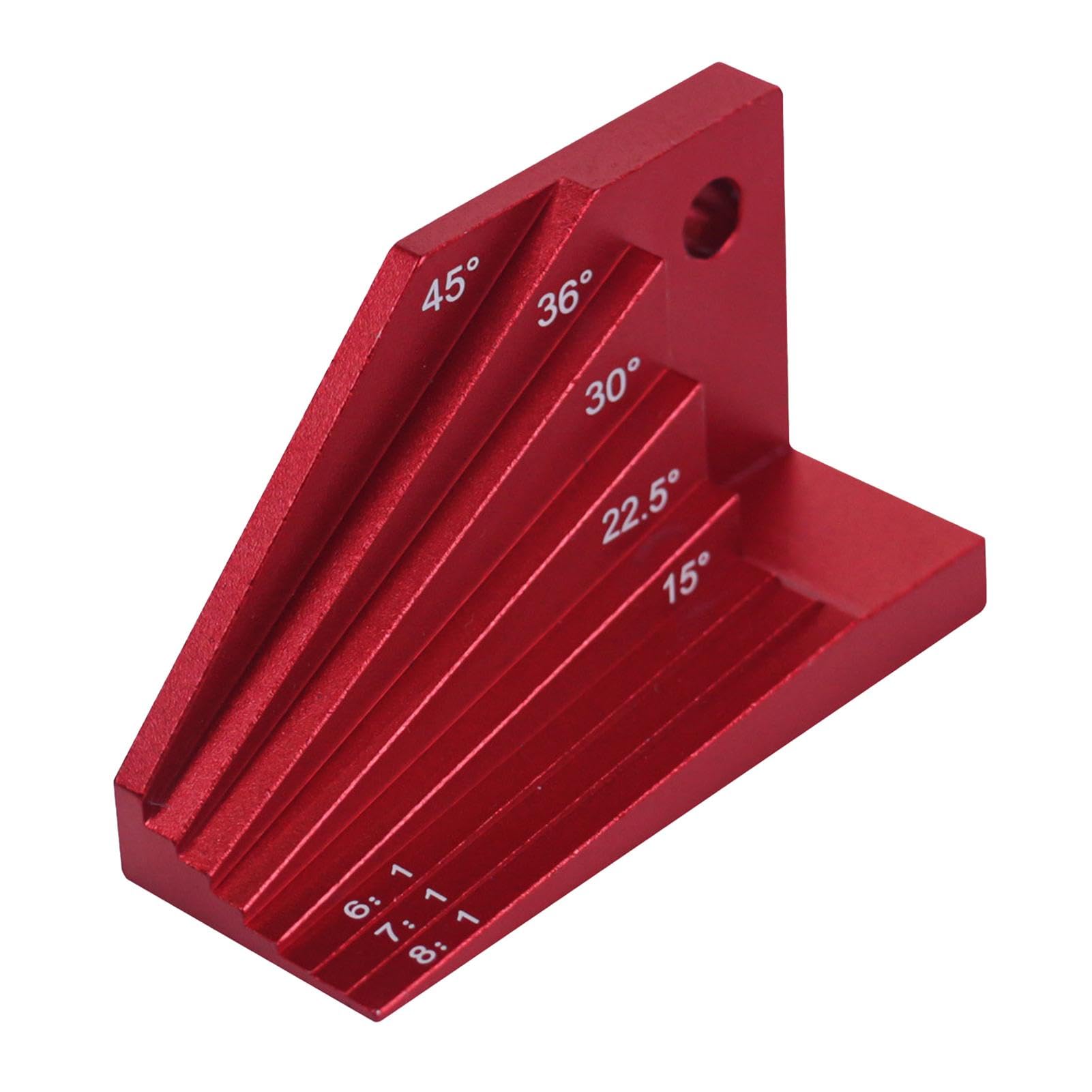 Woodpeckers - Rapporteur de mesure biseauté en alliage d'aluminium rouge pour chantiers de construction, maisons, studios Woodpeckers - Rapporteur de mesure biseauté en alliage d'aluminium rouge pour chantiers de construction, maisons, studios