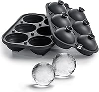 Vista 1 de Glacio Moldes para cubitos de hielo Combo de molde grande de silicona para hielo y esfera con embudo integrado de fácil llenado de 2 pulgadas