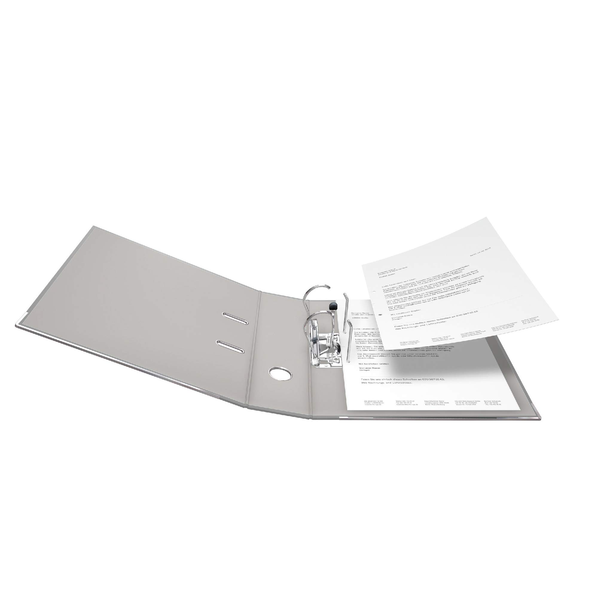 Falken - Confezione da 20 raccoglitori ecologici Recycolor, realizzati in Germania, rivestimento di carta colorato esterno 8 cm di larghezza, DIN A4, grigio