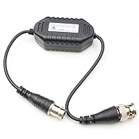 Vista 2 de Aislador de bucle de tierra para cámara de seguridad, BNC macho a hembra coaxial Video Ground Loop Isolator CCTV Balun 1 Pack