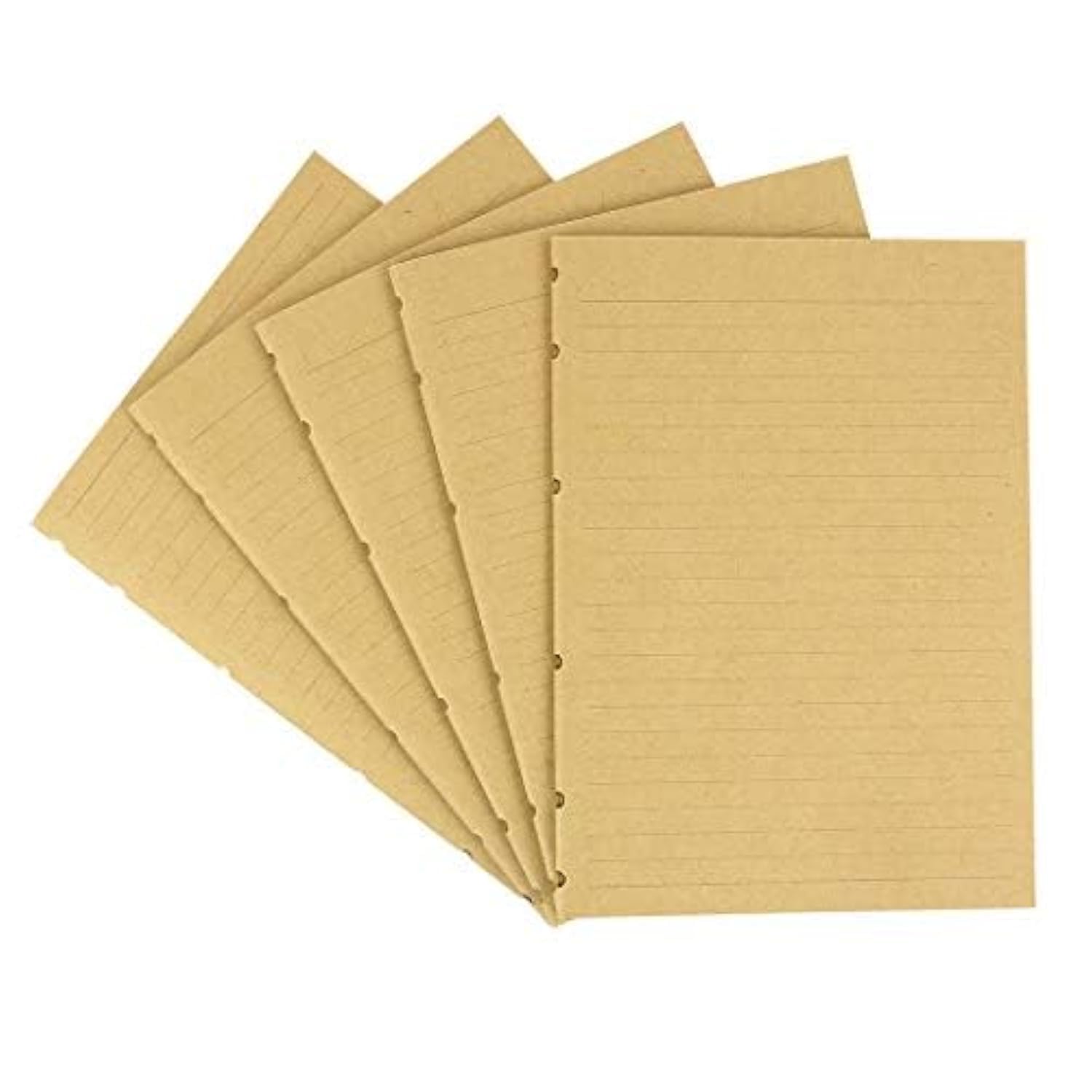 CooLeathor Leather Journal Refills, Kraft, Ruled, 120 Sheets, 6"x8"