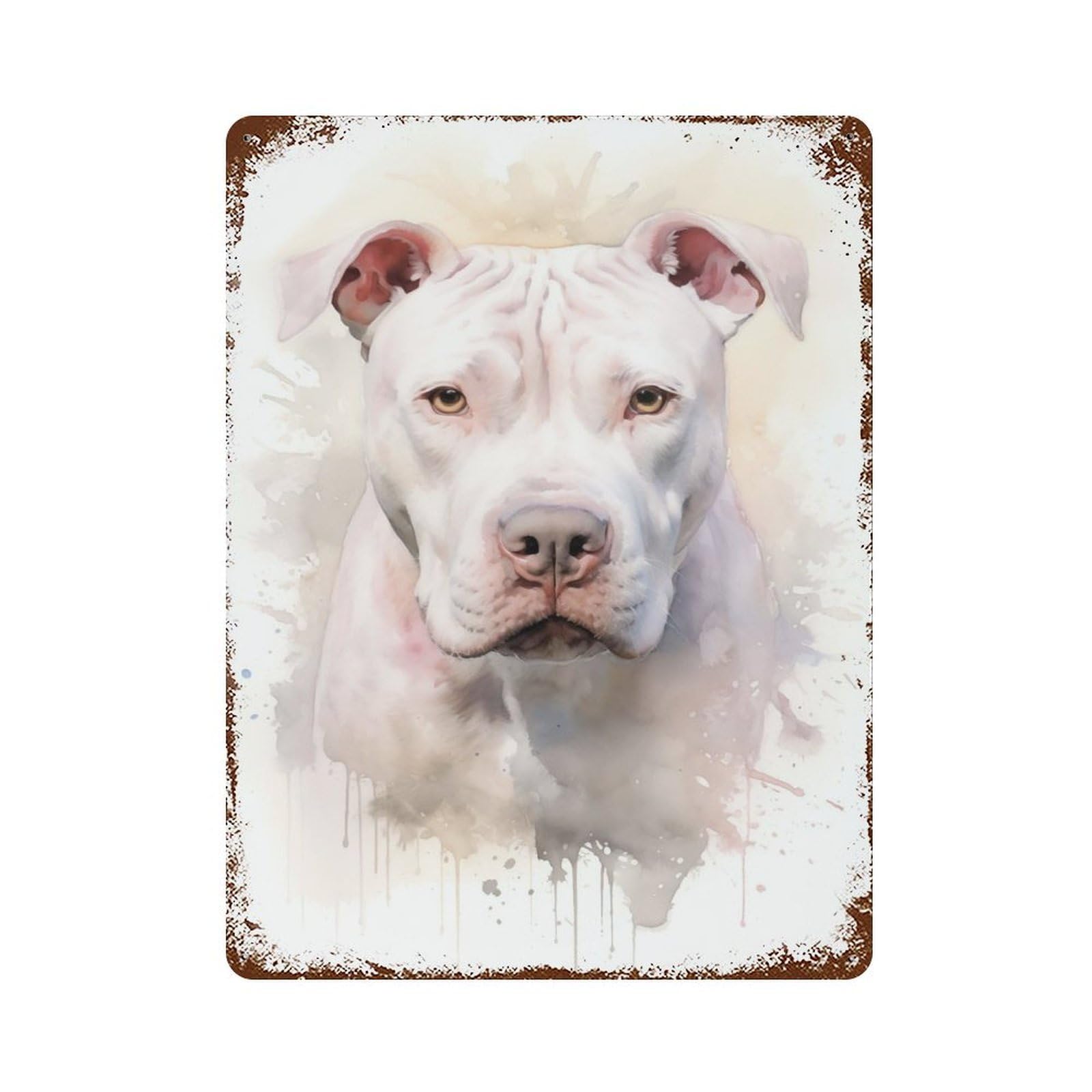 Vintage Metal Tin Sign Dogo Argentino Portrait 15.7"x11.8", Industrial Home Decor for Farmhouse, Kitchen And Entryway Decor