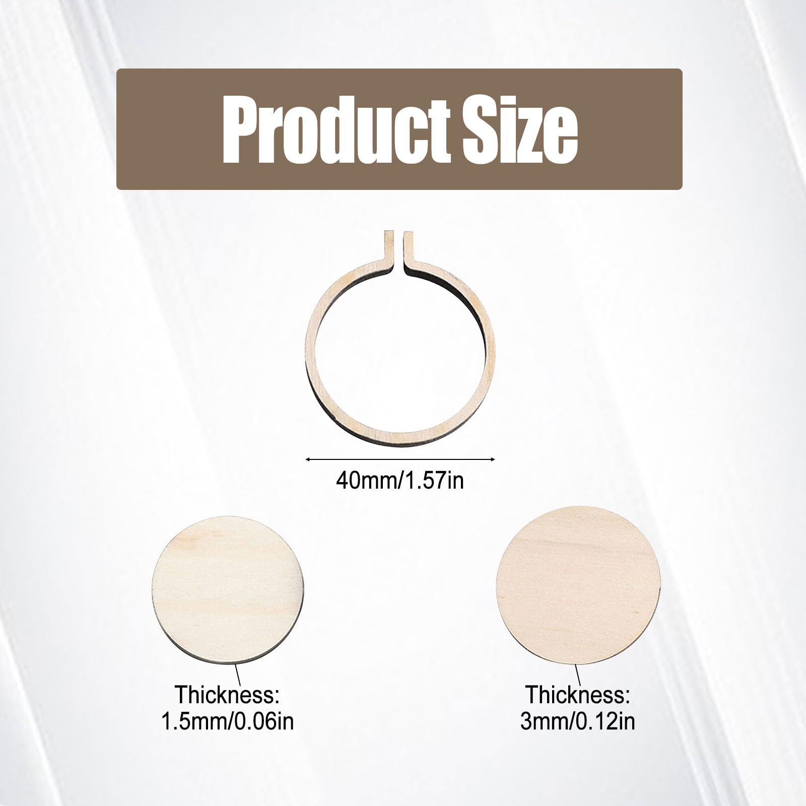 15 Cerchi Da Ricamo In Legno - 30x25mm, Per Punto Croce, Fai Da Te, Cucito