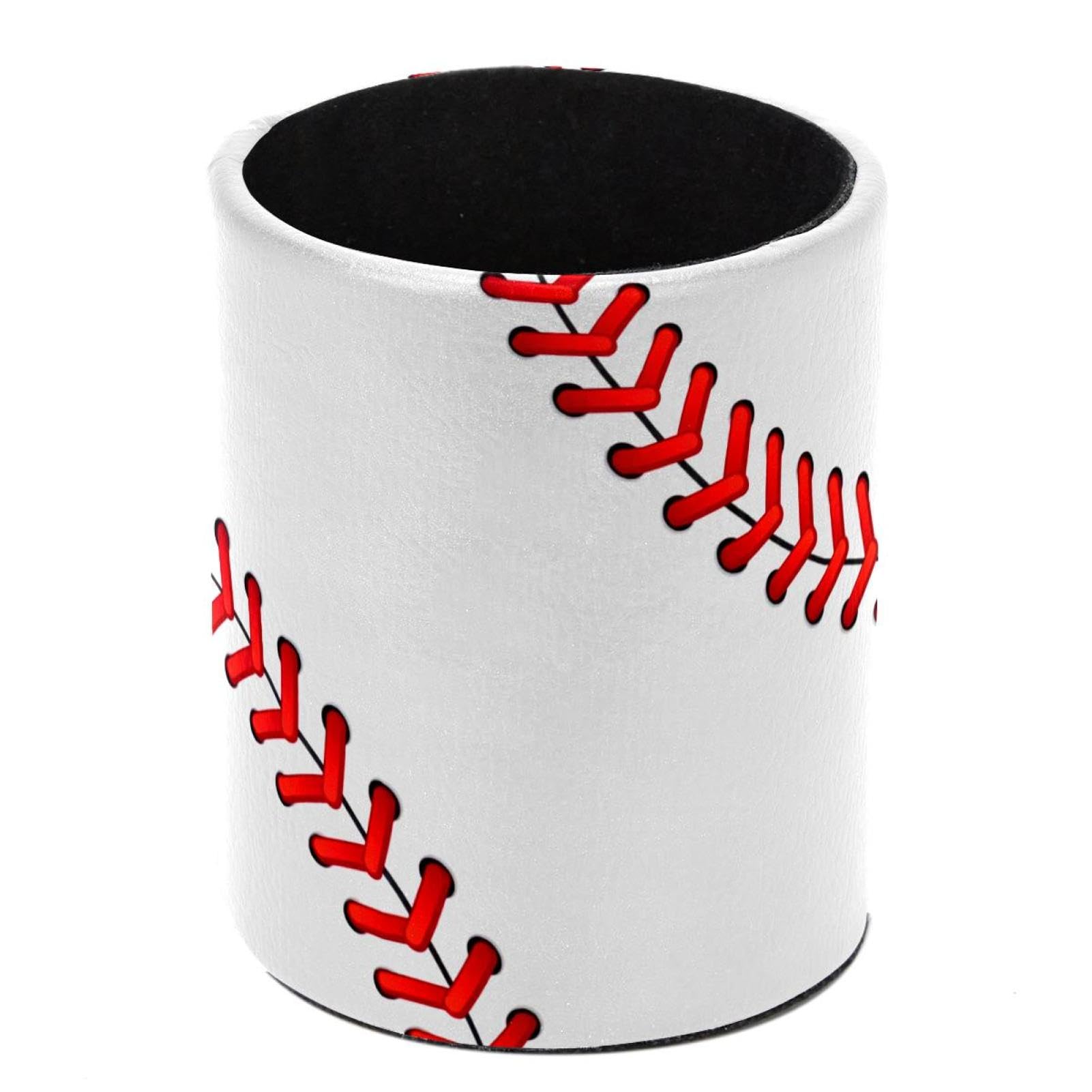 FWJZDSP Baseball Laces PU Leather Pencil Organizer, Makeup Brush Holder, Office Decor and Desk Accessories Durable
