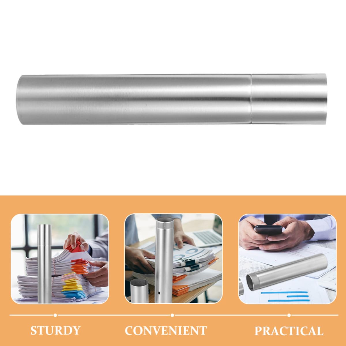 Generico Tubo Porta Pergamena Laurea 35 CM Contenitore in Acciaio Inox per Ordinamento Documenti e Custodia Domestica