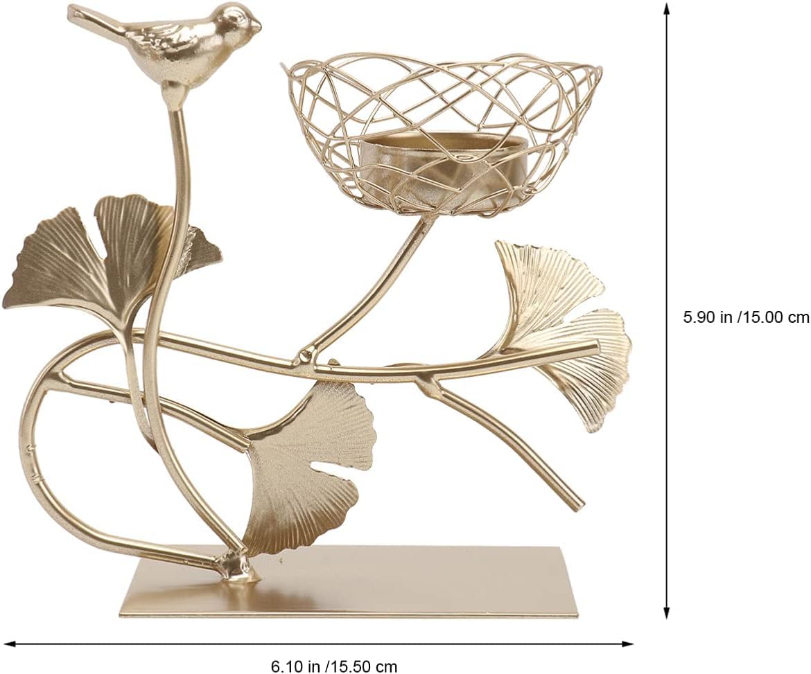 ZXBAODAN 1Pc Elegant Iron Candle Holder Decorative Home Candle Stand Decor Retro Art Candlestick